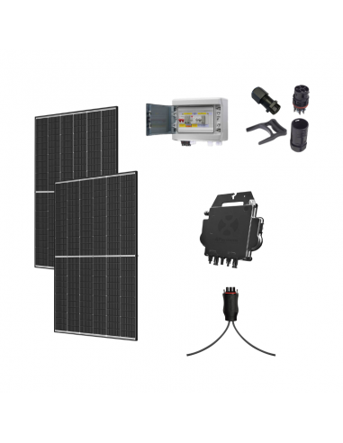 Kit solaire 1500W autonome hybride MPPT 24v-230v 3KVA Batterie