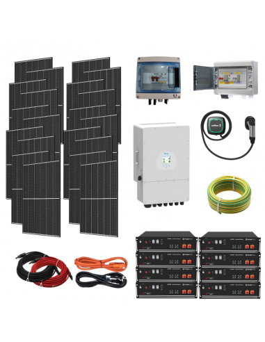 Kit solaire 6800W recharge voiture électrique - Stockage 28.4kWh