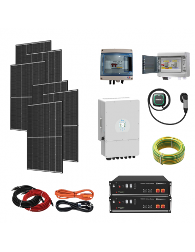 Kit solaire 2550W recharge voiture électrique - Stockage 7kWh