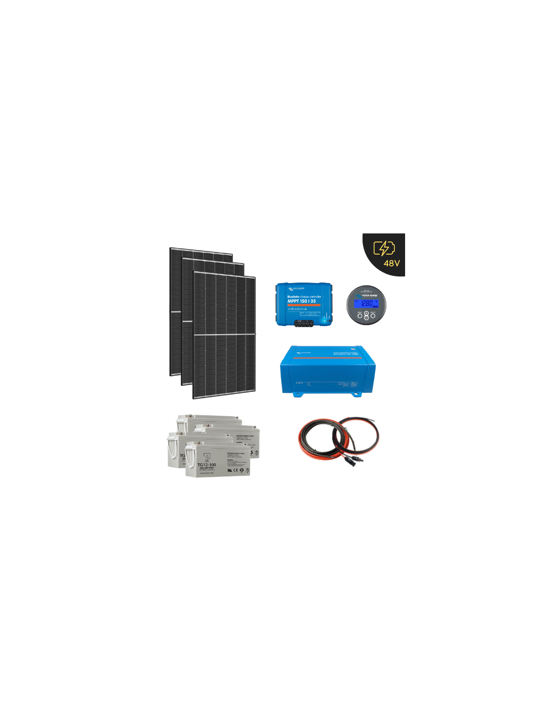 Kit solaire Autonome Hybride 1200W