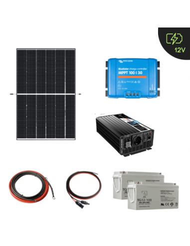 Kit panneau solaire 100W +Onduleur 1500W 12V/24V Kit de cellules