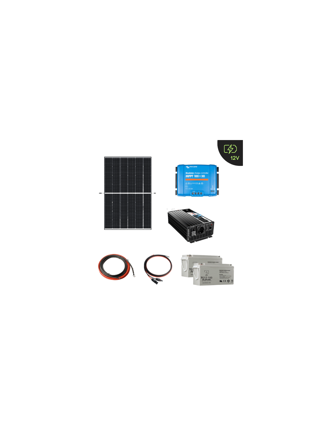 Bexdug démarrage Panneau Solaire,Système Solaire pour Camping-Car | Kit  Complet système Solaire Hors réseau, Conversion Automatique Tension