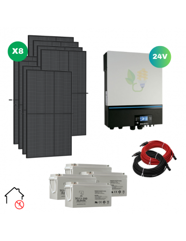 Kit solaire 3360W recharge voiture électrique - Stockage 14kWh