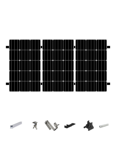 Kit de Fixation 3 panneaux solaires pour toit en tuile | Orientation : Portrait -  ESDEC  | SoluSun
