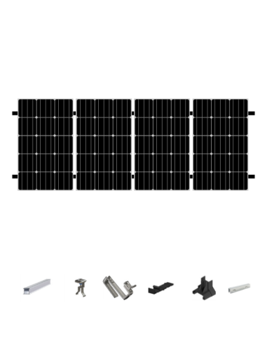 Kit de Fixation 4 panneaux solaires pour toit en tuile | Orientation : Portrait -  ESDEC  | SoluSun