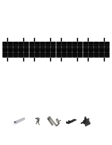 Kit de Fixation 4 panneaux solaires pour toit en tuile | Orientation : Paysage -  ESDEC  | SoluSun