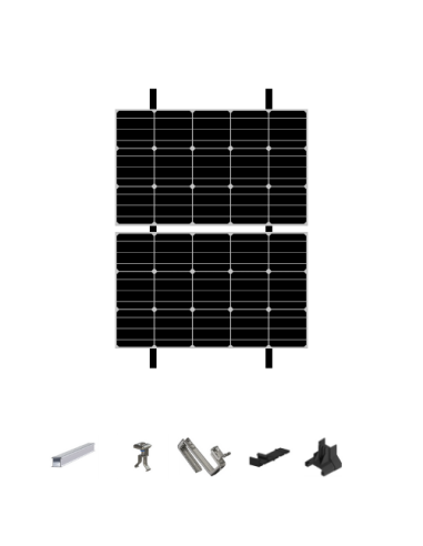 Kit de Fixation 2 panneaux solaires pour toit en tuile sur 2 lignes | Orientation : Paysage -  ESDEC  | SoluSun