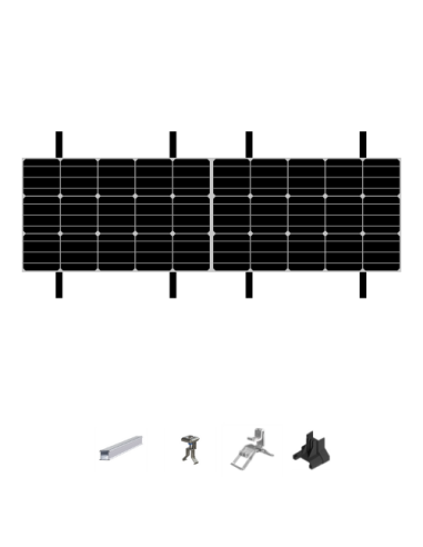 Kit de Fixation 2 panneaux solaires pour toit en tôle ondulée | Orientation : Paysage -  ESDEC  | SoluSun