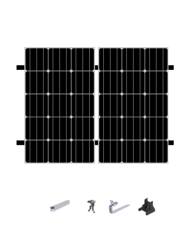Kit de Fixation 2 panneaux solaires pour toit en ardoises | Orientation : Portrait -  ESDEC  | SoluSun