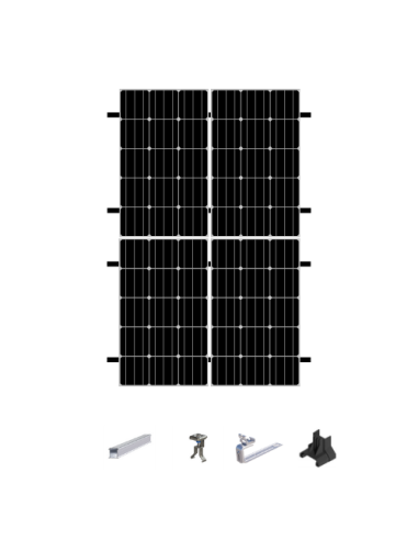 Kit de Fixation 4 panneaux solaires sur 2 lignes pour toit en ardoises | Orientation : Portrait -  ESDEC  | SoluSun