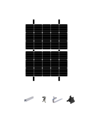 Kit de Fixation 2 panneaux solaires sur 2 lignes pour toit en ardoises | Orientation : Paysage -  ESDEC  | SoluSun
