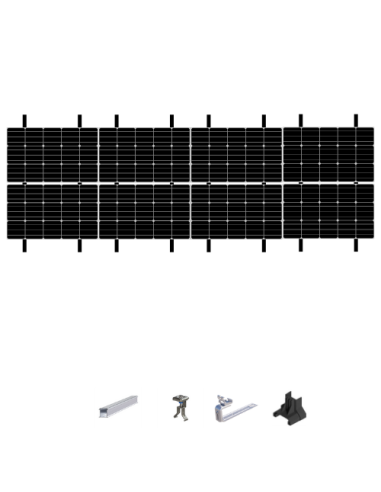 Kit de Fixation 8 panneaux solaires sur 2 lignes pour toit en ardoises | Orientation : Paysage -  ESDEC  | SoluSun