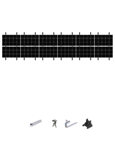 Kit de Fixation 12 panneaux solaires sur 2 lignes pour toit en ardoises | Orientation : Paysage -  ESDEC  | SoluSun