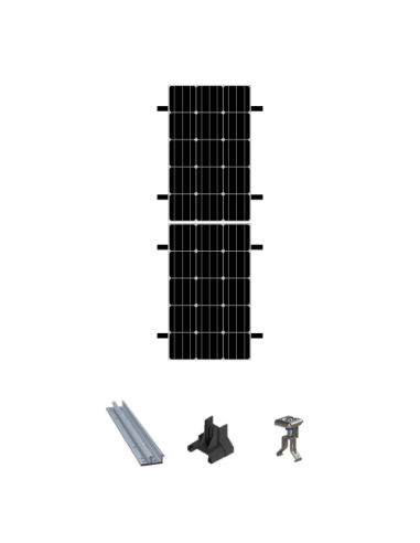 Kit de Fixation 2 panneaux solaires pour toit en bac acier sur 2 lignes | Orientation : Portrait -  ESDEC  | SoluSun