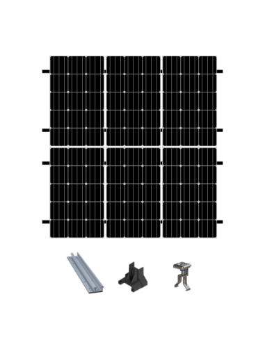 Kit de Fixation 6 panneaux solaires pour toit en bac acier sur 2 lignes | Orientation : Portrait -  ESDEC  | SoluSun