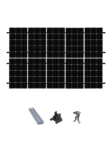 Kit de Fixation 10 panneaux solaires pour toit en bac acier sur 2 lignes | Orientation : Portrait -  ESDEC  | SoluSun