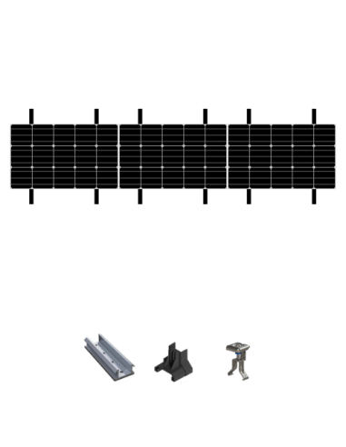 Kit de Fixation 3 panneaux solaires pour toit en bac acier | Orientation : Paysage -  ESDEC  | SoluSun