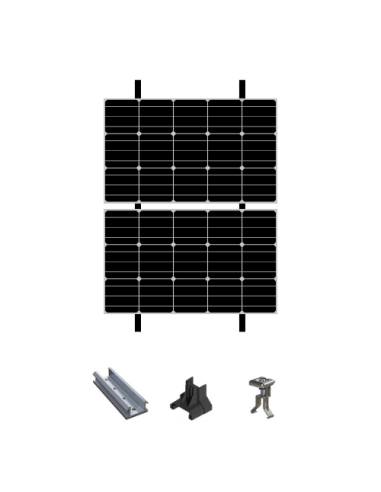 Kit de Fixation 2 panneaux solaires pour toit en bac acier sur 2 lignes | Orientation : Paysage -  ESDEC  | SoluSun