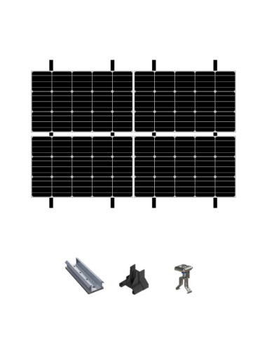 Kit de Fixation 4 panneaux solaires pour toit en bac acier sur 2 lignes | Orientation : Paysage -  ESDEC  | SoluSun