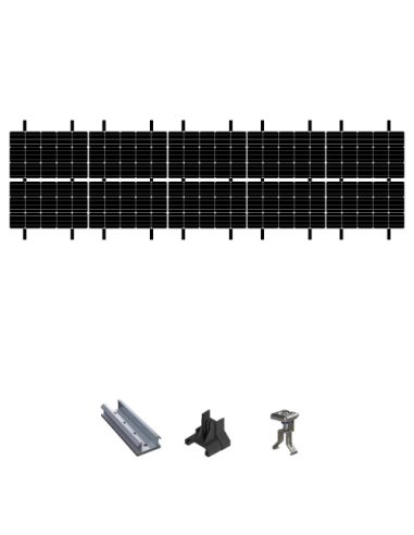 Kit de Fixation 10 panneaux solaires pour toit en bac acier sur 2 lignes | Orientation : Paysage -  ESDEC  | SoluSun