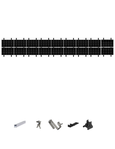 Kit de Fixation 18 panneaux solaires pour toit en tuile sur 2 lignes | Orientation : Paysage -  ESDEC  | SoluSun