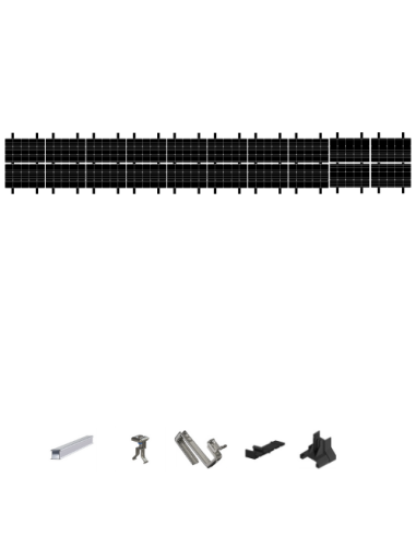 Kit de Fixation 20 panneaux solaires pour toit en tuile sur 2 lignes | Orientation : Paysage -  ESDEC  | SoluSun
