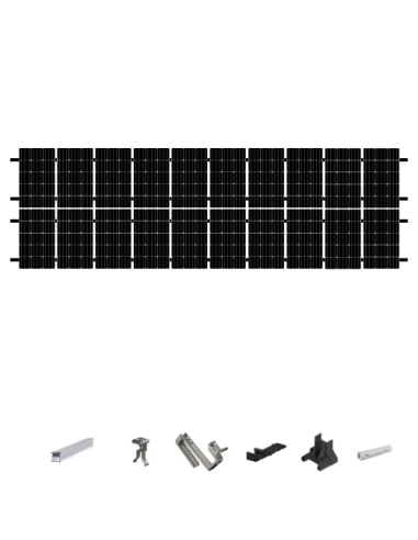 Kit de Fixation 20 panneaux solaires pour toit en tuile sur 2 lignes | Orientation : Portrait -  ESDEC  | SoluSun