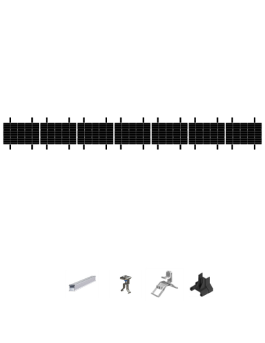 Kit de Fixation 7 panneaux solaires pour toit en tôle ondulée | Orientation : Paysage -  ESDEC  | SoluSun
