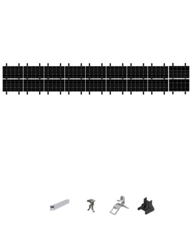 Kit de Fixation 18 panneaux solaires pour toit en tôle ondulée sur 2 lignes | Orientation : Paysage -  ESDEC  | SoluSun