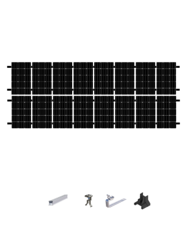 Kit de Fixation 16 panneaux solaires sur 2 lignes pour toit en ardoises | Orientation : Portrait -  ESDEC  | SoluSun