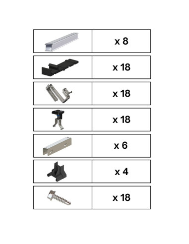 Kit de Fixation 8 panneaux solaires pour toit en tuile | Orientation : Portrait -  ESDEC  | SoluSun