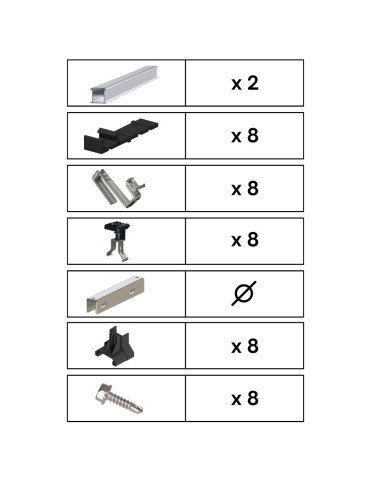 Kit de Fixation 2 panneaux solaires pour toit en tuile | Orientation : Paysage -  ESDEC  | SoluSun
