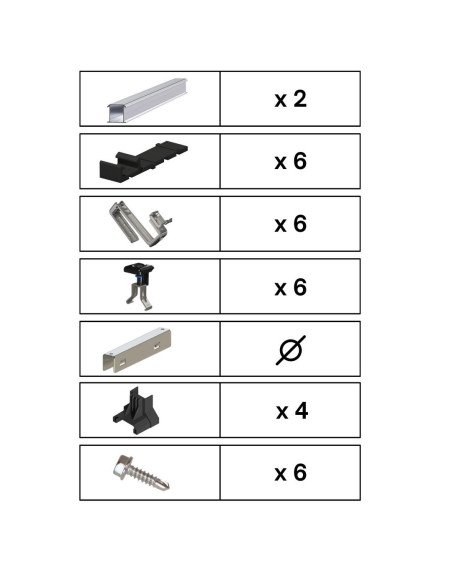 Kit de Fixation 2 panneaux solaires pour toit en tuile sur 2 lignes | Orientation : Paysage -  ESDEC  | SoluSun