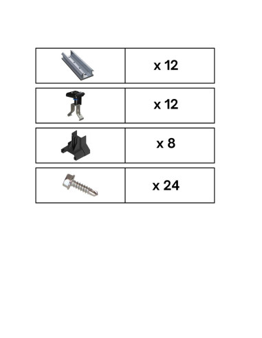 Kit de Fixation 4 panneaux solaires pour toit en bac acier sur 2 lignes | Orientation : Paysage -  ESDEC  | SoluSun