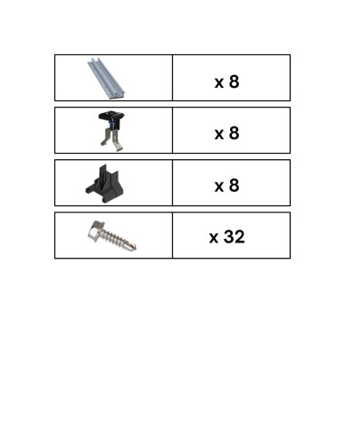Kit de Fixation 2 panneaux solaires pour toit en bac acier sur 2 lignes | Orientation : Portrait -  ESDEC  | SoluSun