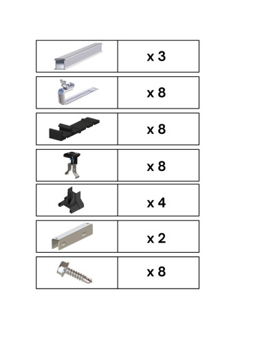 Kit de Fixation 3 panneaux solaires pour toit en ardoises | Orientation : Portrait -  ESDEC  | SoluSun