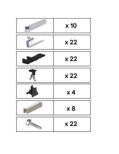 Kit de Fixation 10 panneaux solaires pour toit en ardoises | Orientation : Portrait -  ESDEC  | SoluSun