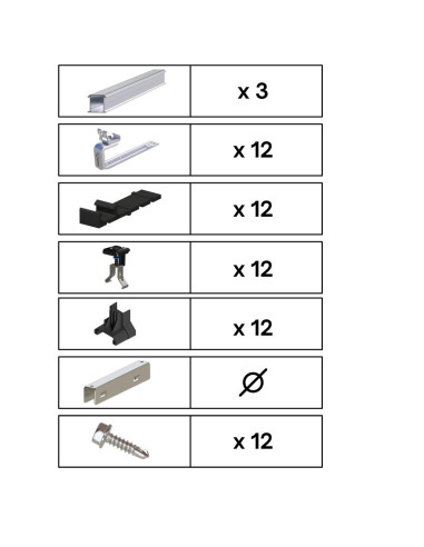 Kit de Fixation 3 panneaux solaires pour toit en ardoises | Orientation : Paysage -  ESDEC  | SoluSun