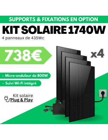 Kit solaire Plug & Play - 4 panneaux...