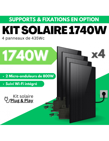 Kit solaire Plug & Play - 4 panneaux...