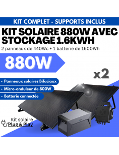 Kit solaire Plug and Play 880W BeSolar Ultra avec batterie 1600Wh