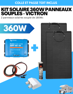 Kit solaire 360W panneau souple avec passe-toit / MPPT Victron -  Solu'Sun  | SoluSun
