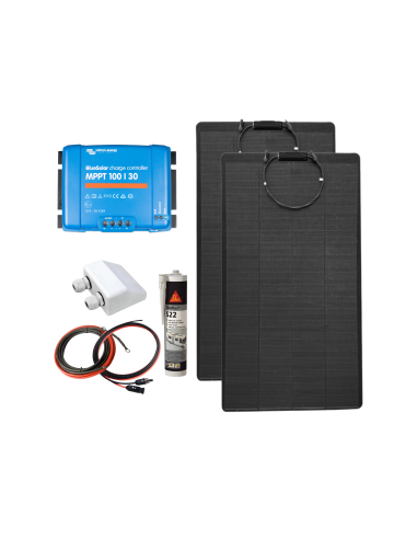 Kit solaire 360W panneau souple avec passe-toit / MPPT Victron -  Solu'Sun  | SoluSun