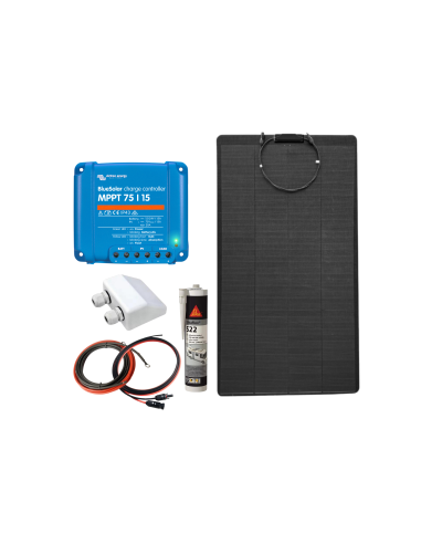 Kit solaire 150W panneau souple avec passe-toit / MPPT Victron -  Solu'Sun  | SoluSun