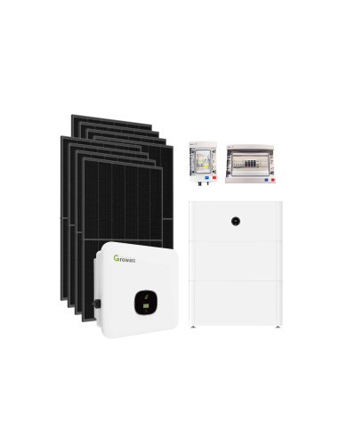 Kit solaire autoconsommation avec stockage triphasé Growatt 3kW AC - 5950Wc - 10kWh -  Growatt  | SoluSun