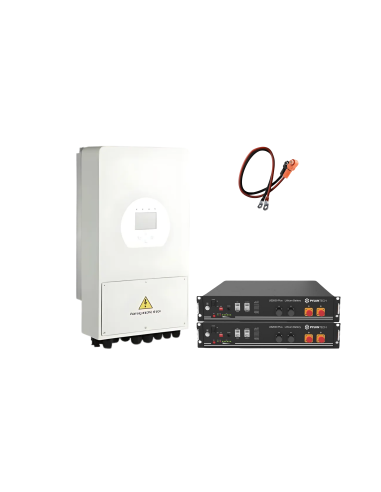 Kit d'évolution installation solaire réseau vers installation solaire hybride 8000W avec stockage lithium 4.8 kWh -  Solu'Sun  |