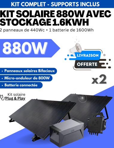 Panneau solaire Plug and Play 880W...