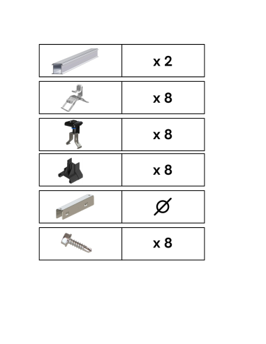 Kit de Fixation 2 panneaux solaires pour toit en tôle ondulée | Orientation : Paysage -  ESDEC  | SoluSun
