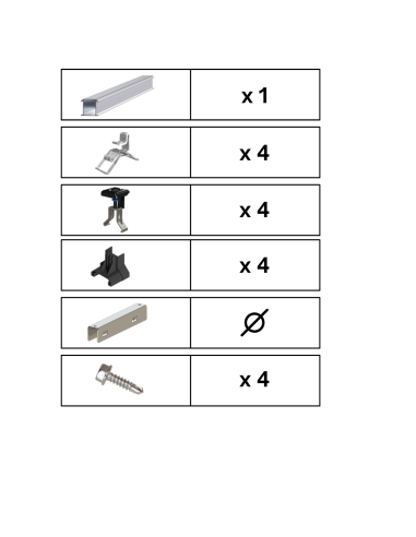 Kit de Fixation 1 panneau solaire pour toit en tôle ondulée | Orientation : Paysage -  ESDEC  | SoluSun