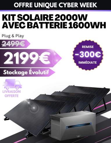 Panneau solaire plug and play 2000W...